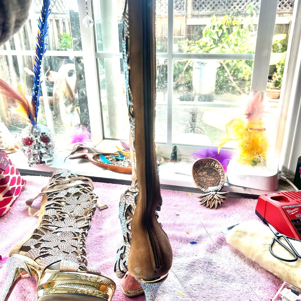 Pleaser Fantasia Rhinestone Platform Stiletto Boot - Picture 11 of 13